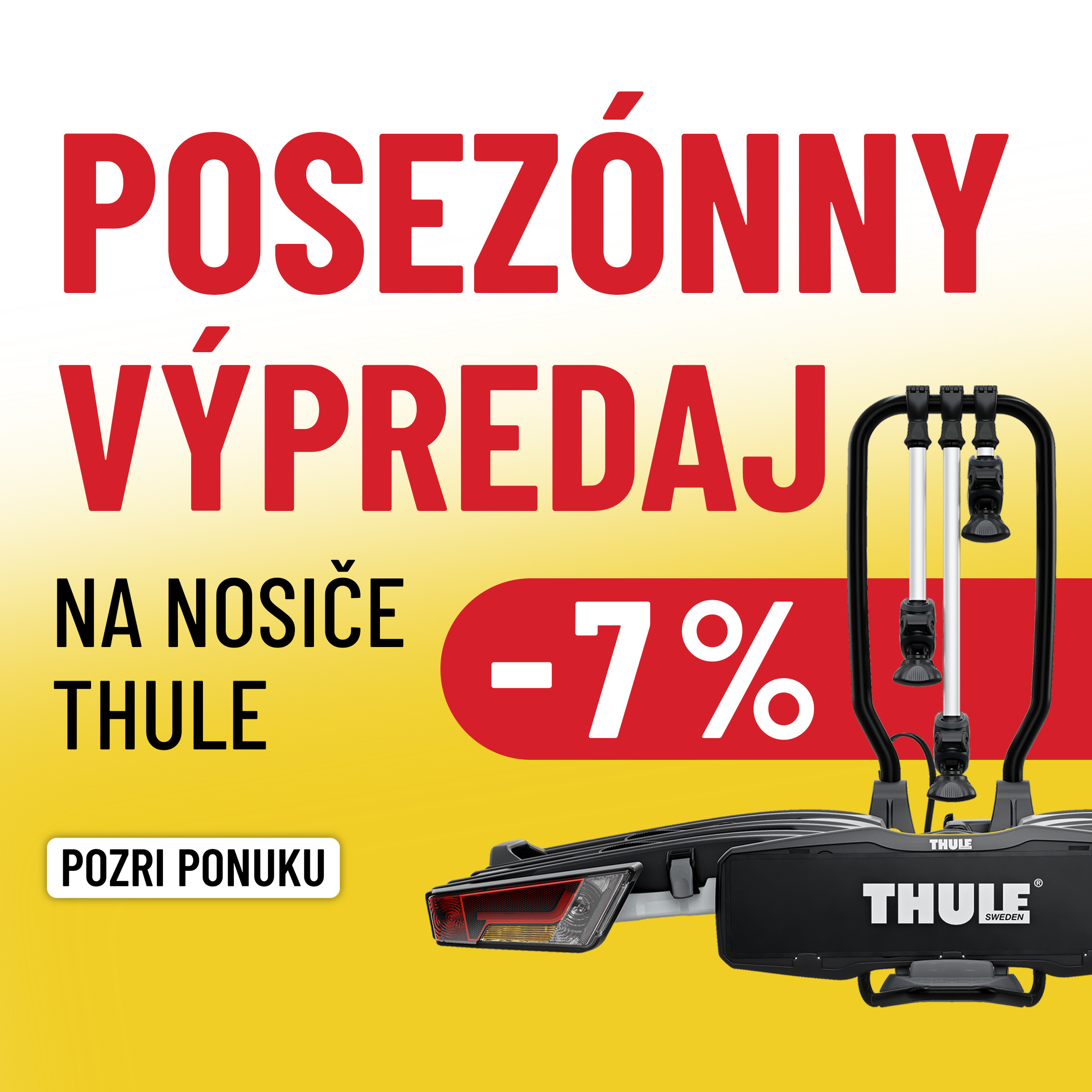 Nosiče bicyklov THULE teraz so zľavou 7 %!